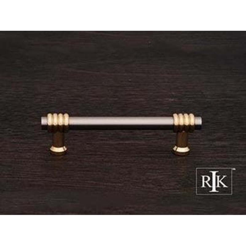 Two Tone Swirl Pull 3 – Pewter & Polished Brass