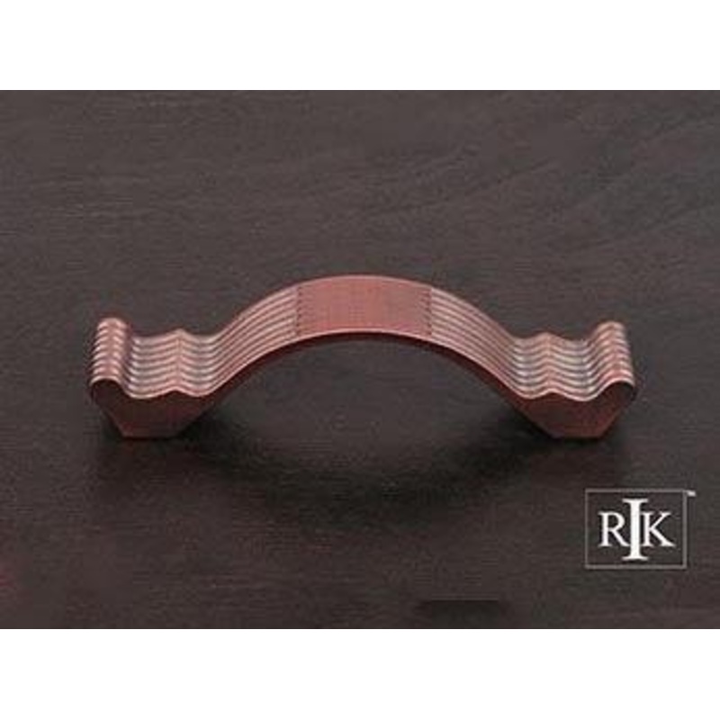 Wavy Contoured Pull with Lines 3 1/2 – Distressed Copper