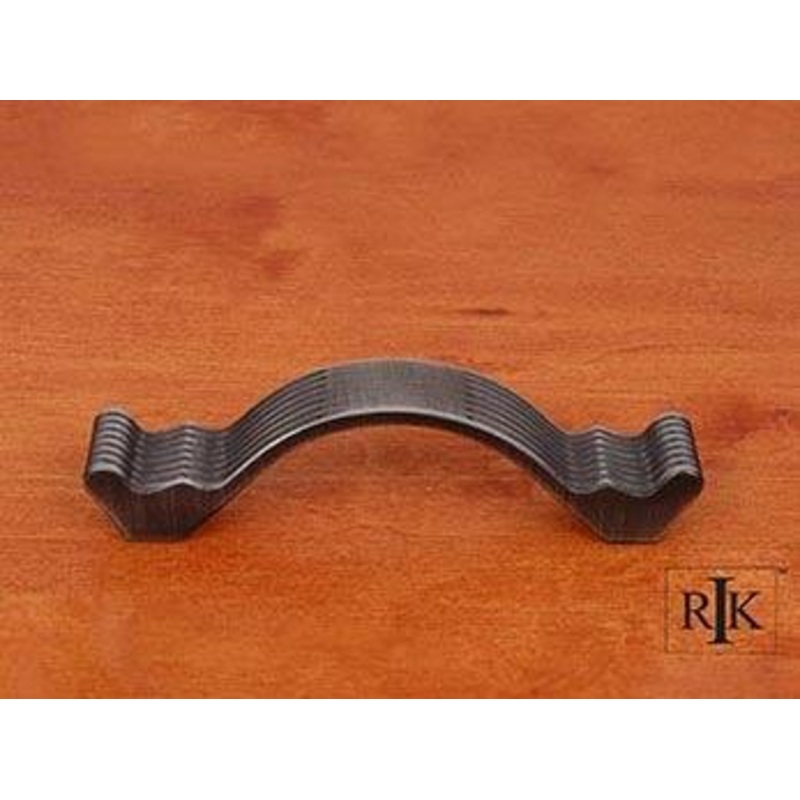 Wavy Contoured Pull with Lines 3 1/2 – Distressed Nickel
