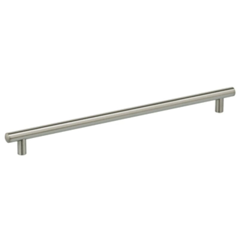 12-5/8 Center-to-Center Omnia Plain Steel Cabinet Pull Satin Stainless Steel