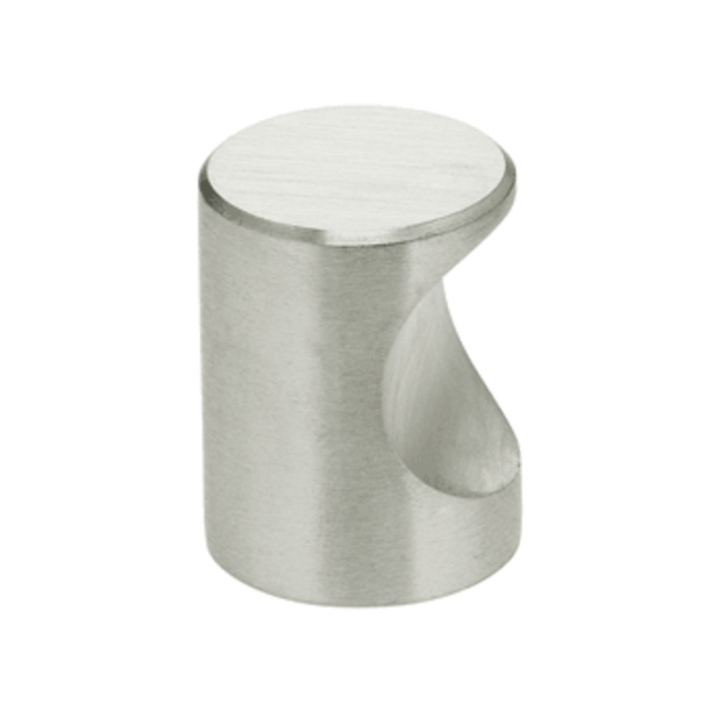 13/16 Diameter Omnia Thumb Pull Cabinet Knob Satin Stainless Steel