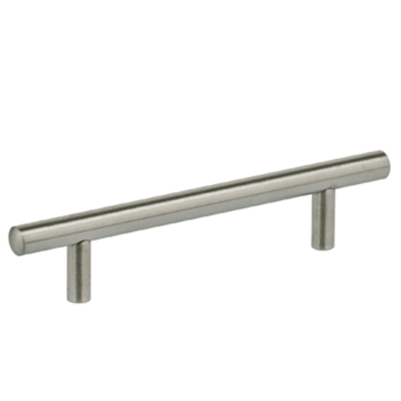 3-3/4 Center-to-Center Omnia Modern Bar Cabinet Pull Satin Stainless Steel