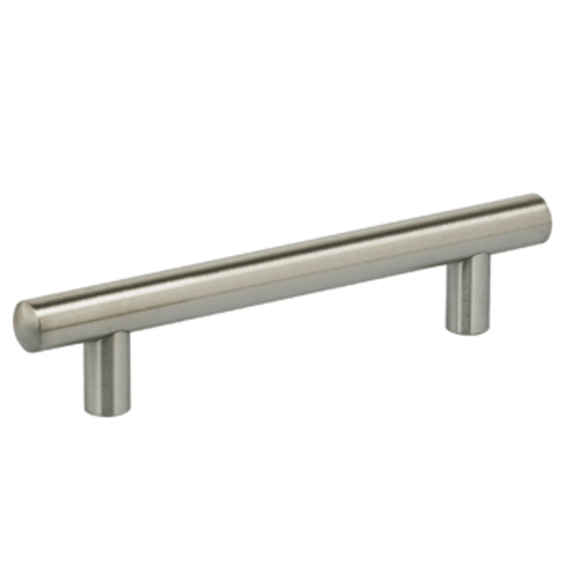 3-3/4 Center-to-Center Omnia Plain Steel Cabinet Pull Satin Stainless Steel