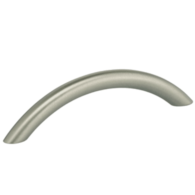 3-3/4 Center-to-Center Omnia Steel Bow Cabinet Pull Satin Stainless Steel