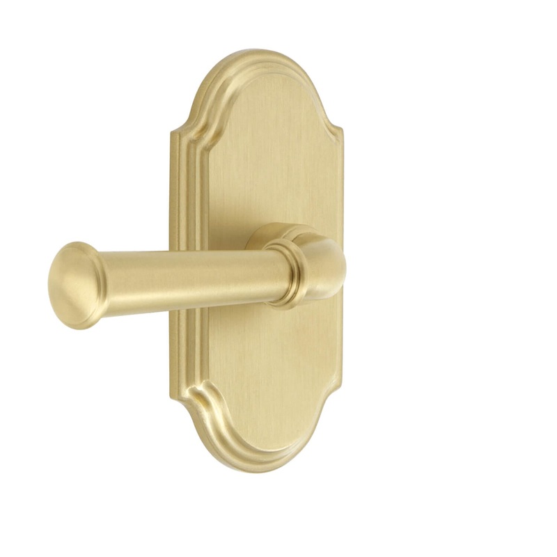 Arc Short Plate with Georgetown Lever in Satin Brass