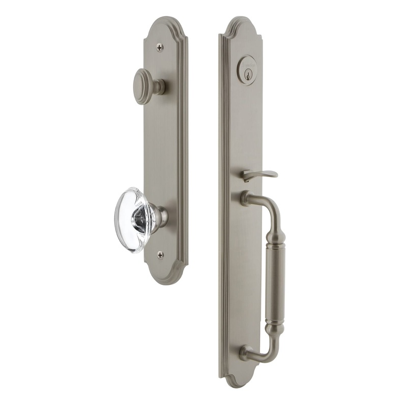 Arc One-Piece Handleset with C Grip and Provence Knob in Satin Nickel