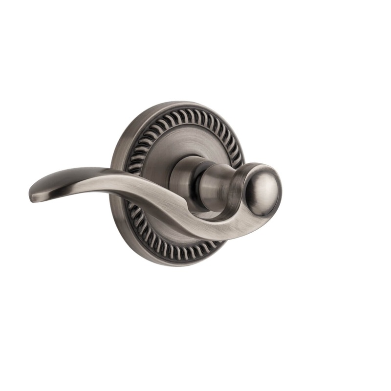 Newport Rosette with Bellagio Lever in Antique Pewter