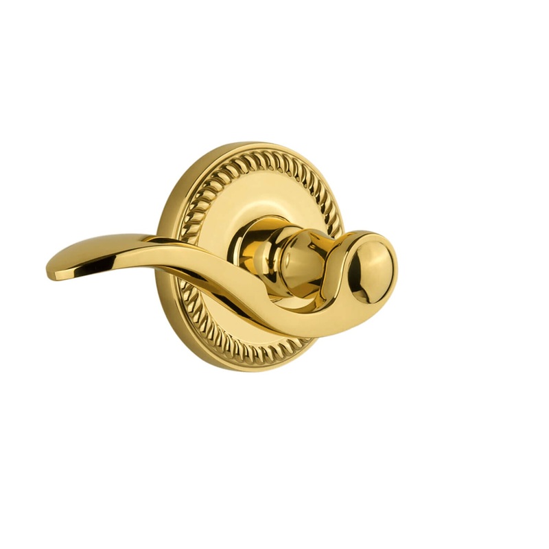 Newport Rosette with Bellagio Lever in Lifetime Brass