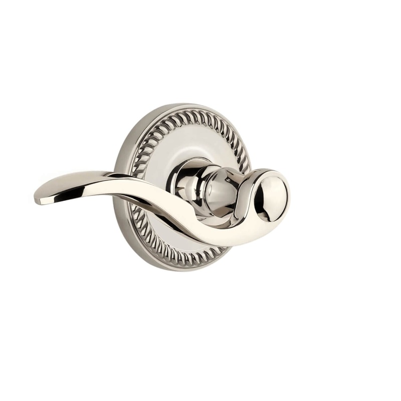 Newport Rosette with Bellagio Lever in Polished Nickel