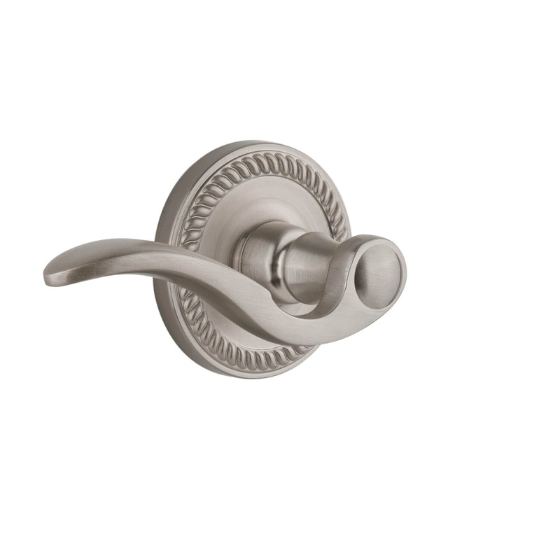 Newport Rosette with Bellagio Lever in Satin Nickel