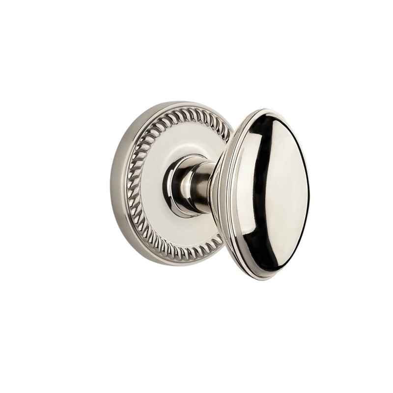 Newport Rosette with Eden Prairie Knob in Polished Nickel