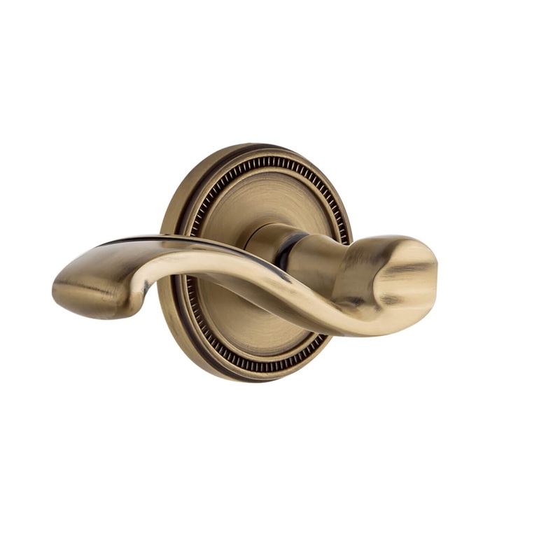 Soleil Rosette with Portofino Lever in Vintage Brass