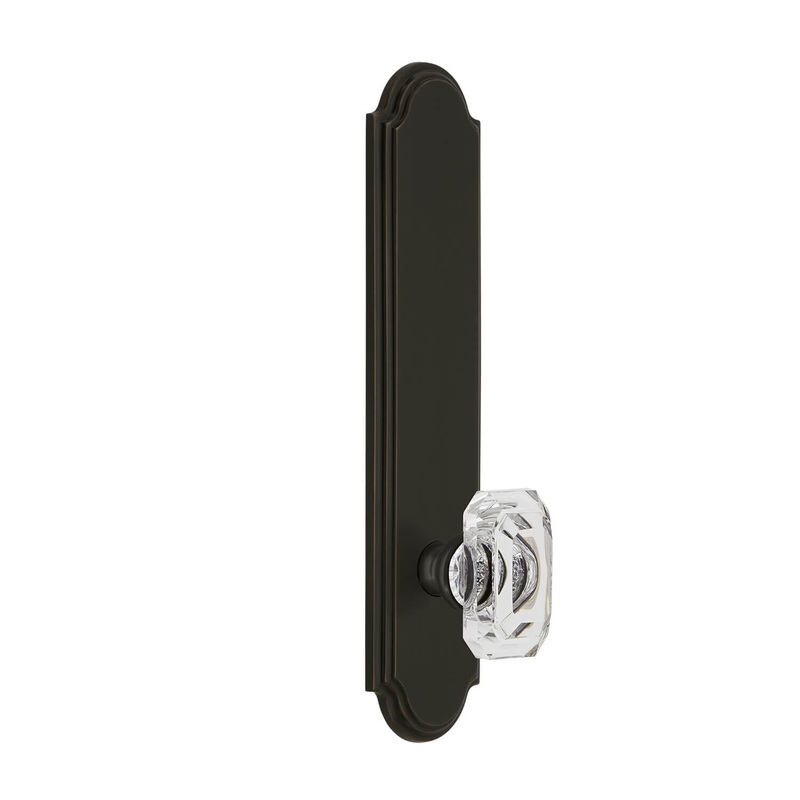 Arc Tall Plate with Baguette Clear Crystal Knob in Timeless Bronze