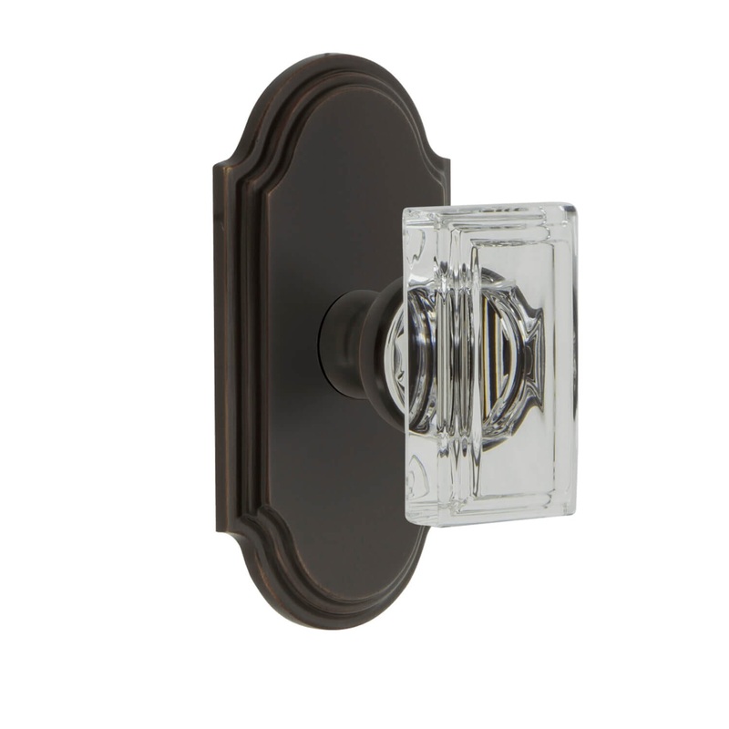 Arc Short Plate with Carr Crystal Knob in Timeless Bronze