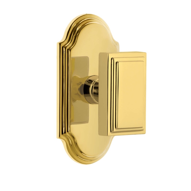 Arc Short Plate with Carr Knob in Lifetime Brass
