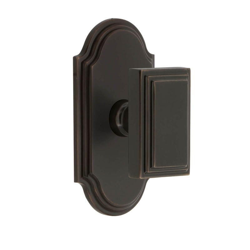 Arc Short Plate with Carr Knob in Timeless Bronze