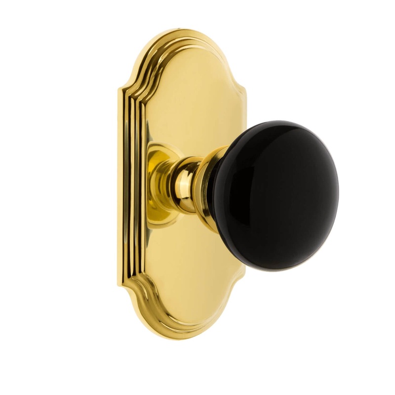 Arc Short Plate with Coventry Knob in Lifetime Brass