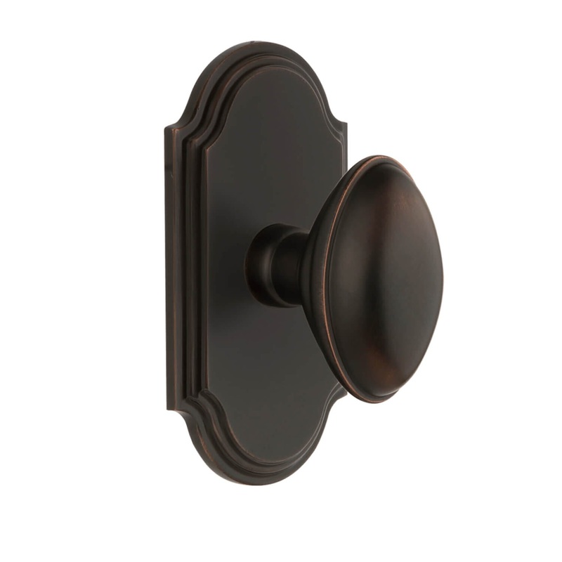 Arc Short Plate with Eden Prairie Knob in Timeless Bronze