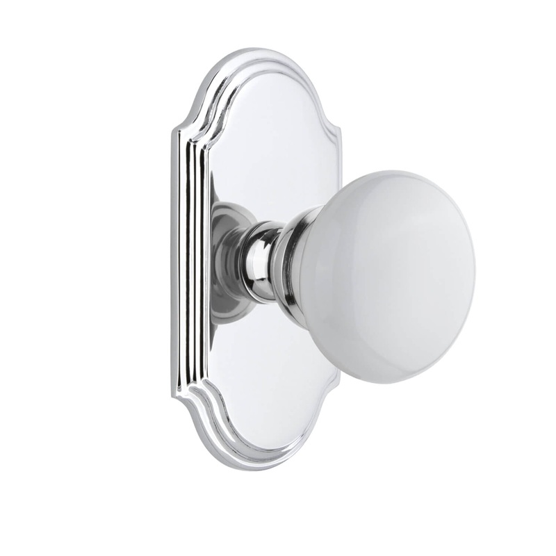 Arc Short Plate with Hyde Park Knob in Bright Chrome
