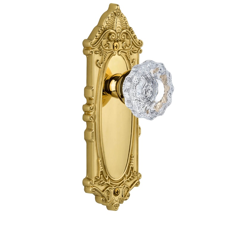 Grande Victorian Long Plate with Versailles Crystal Knob in Lifetime Bras