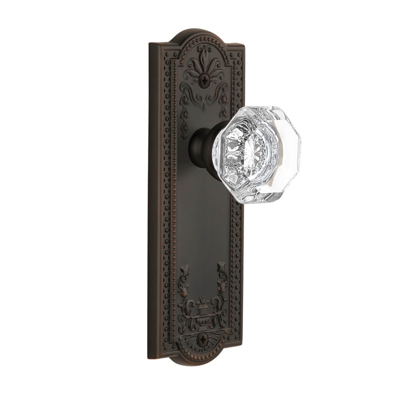 Parthenon Long Plate with Chambord Crystal Knob in Timeless Bronze
