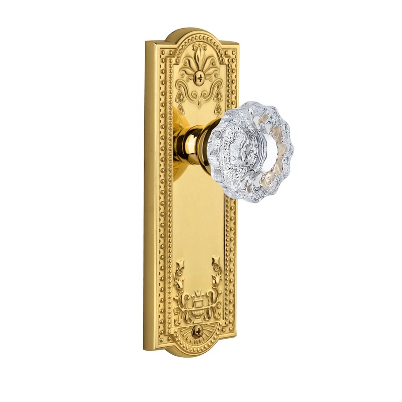 Parthenon Long Plate with Versailles Crystal Knob in Lifetime Bras