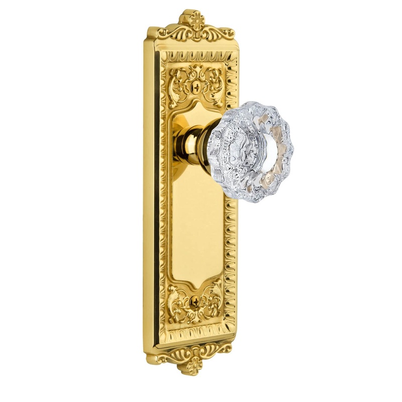 Windsor Long Plate with Versailles Crystal Knob in Lifetime Bras