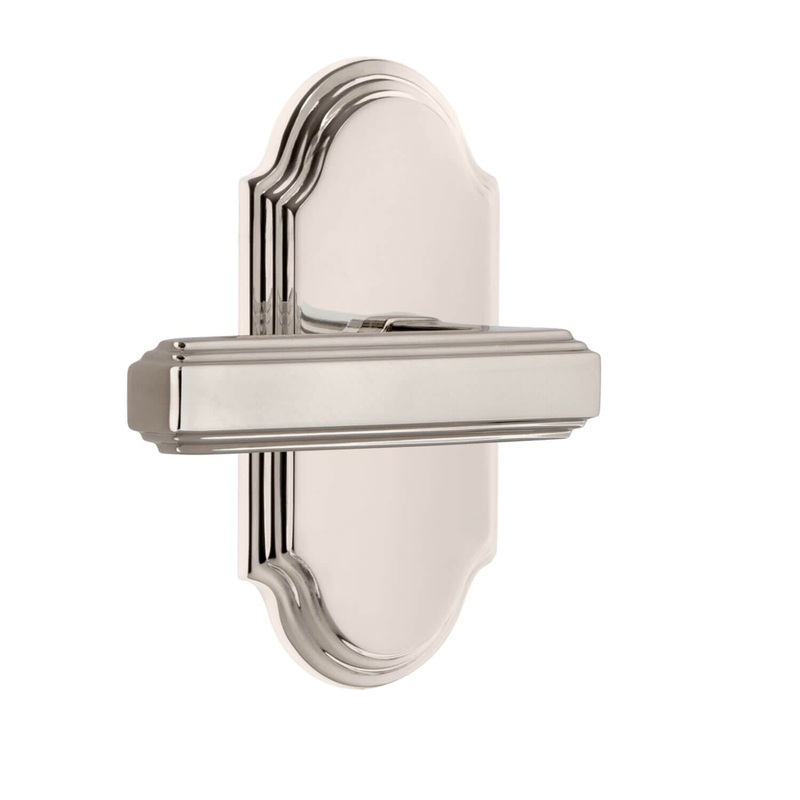 Arc Short Plate with Carr Lever in Polished Nickel