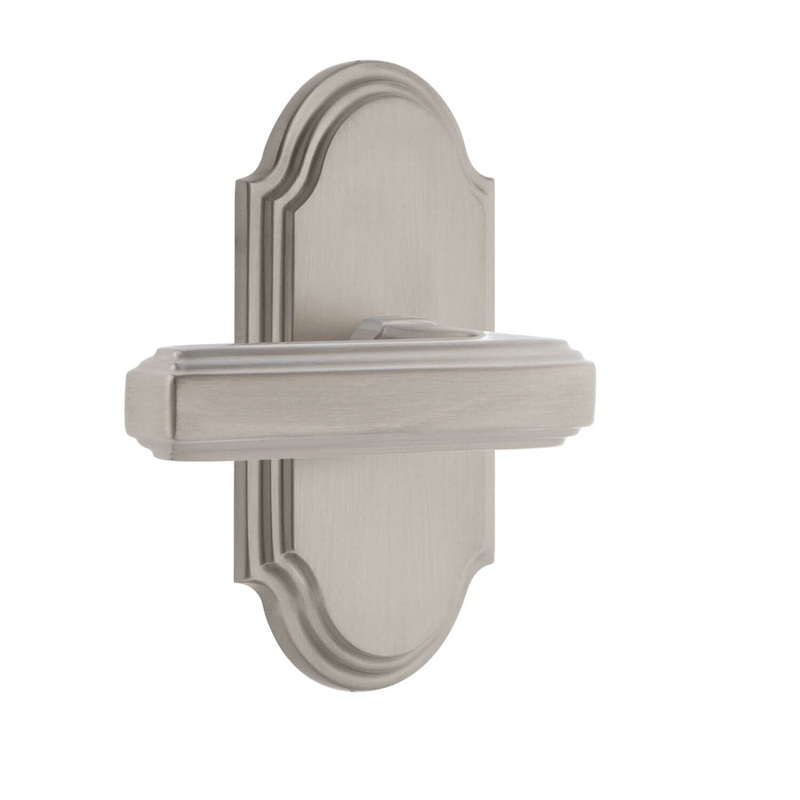 Arc Short Plate with Carr Lever in Satin Nickel
