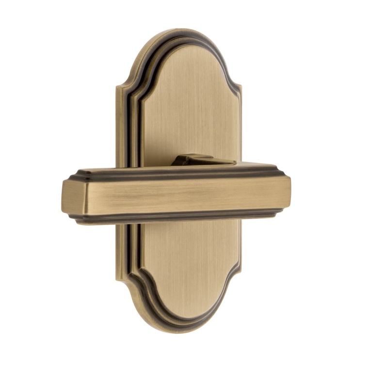 Arc Short Plate with Carr Lever in Vintage Brass