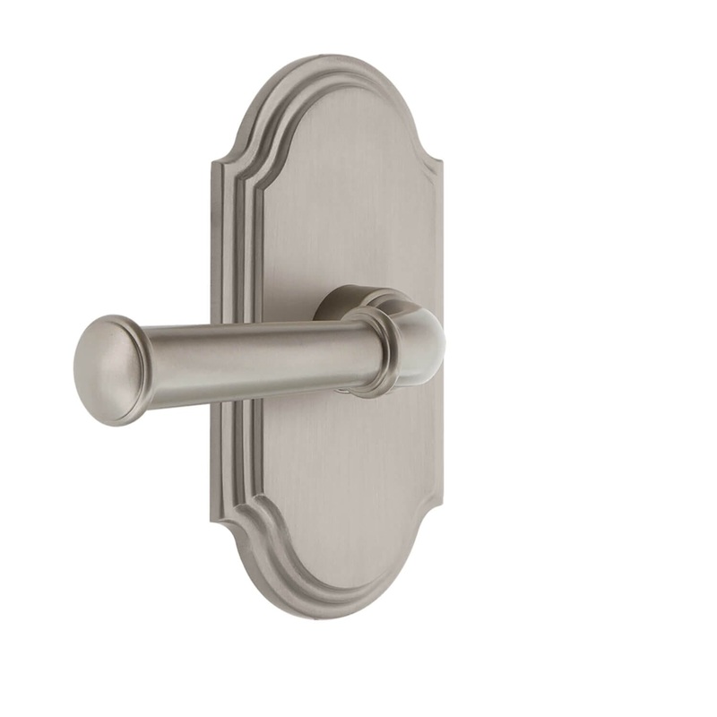 Arc Short Plate with Georgetown Lever in Satin Nickel