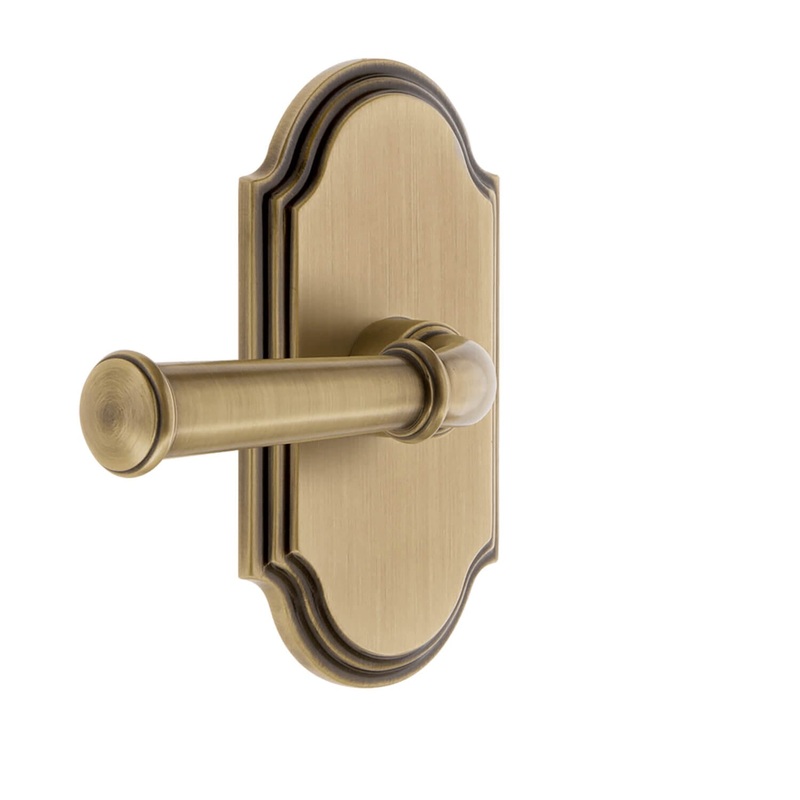 Arc Short Plate with Georgetown Lever in Vintage Brass