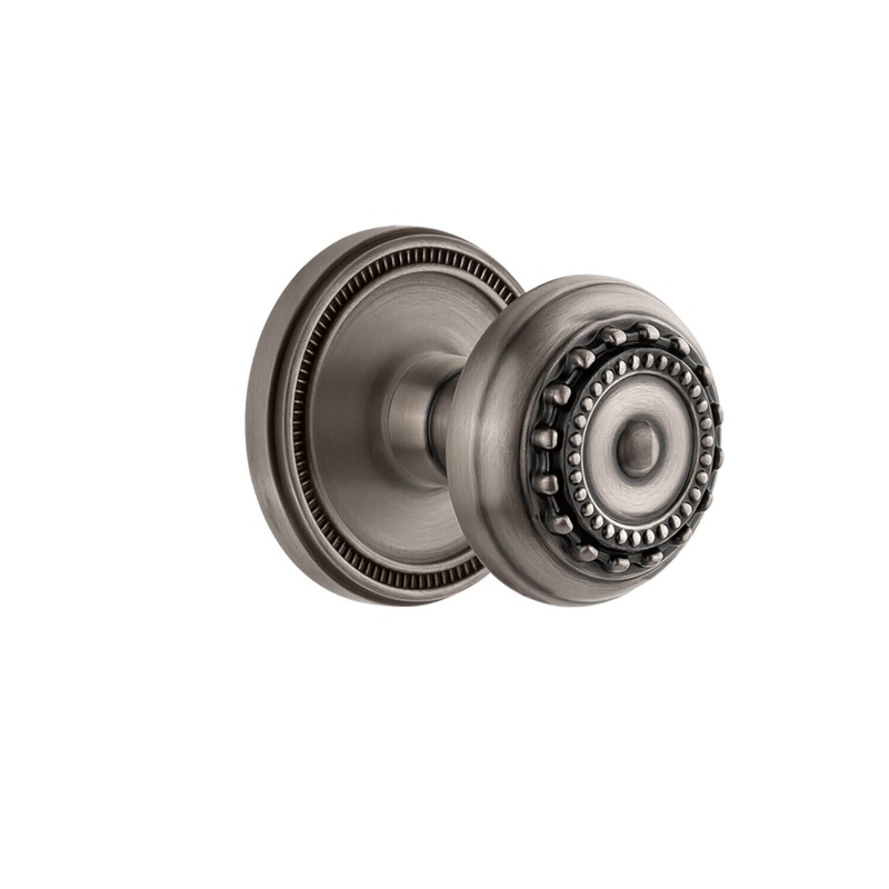 Soleil Rosette with Parthenon Knob in Antique Pewter