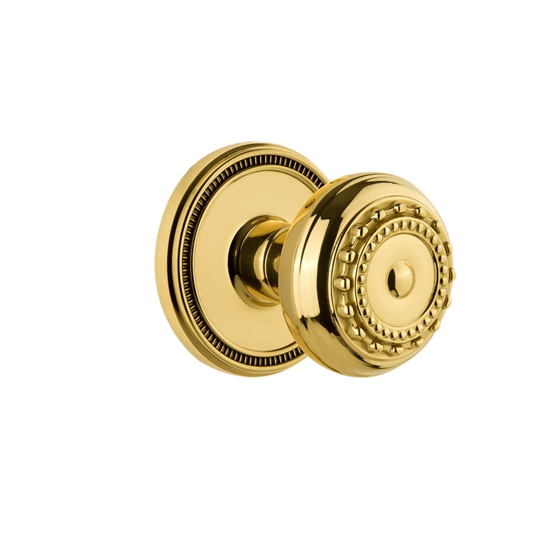 Soleil Rosette with Parthenon Knob in Lifetime Brass