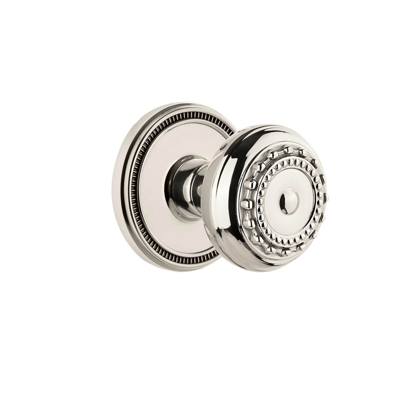 Soleil Rosette with Parthenon Knob in Polished Nickel