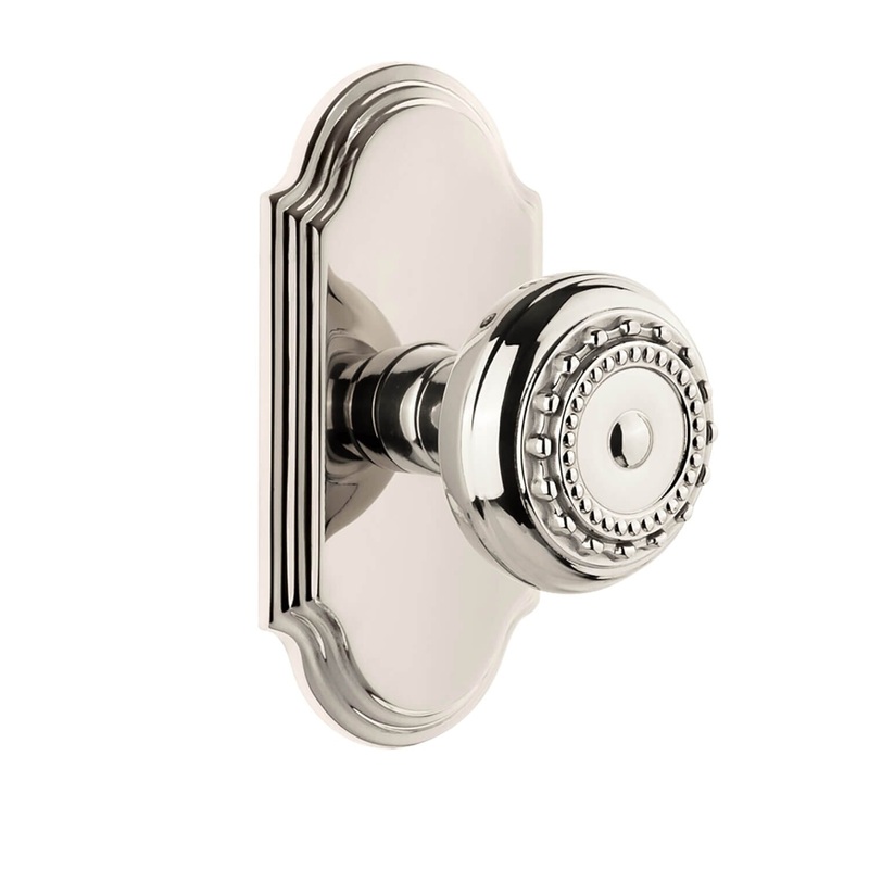 Arc Short Plate with Parthenon Knob in Polished Nickel