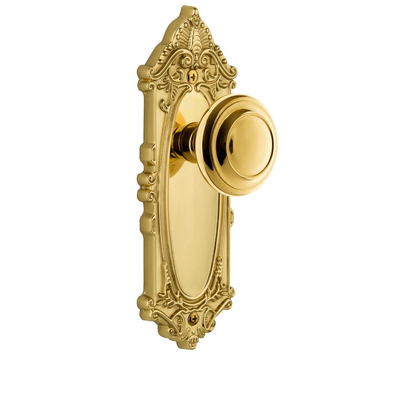 Grande Victorian Long Plate with Circulaire Knob in Lifetime Brass