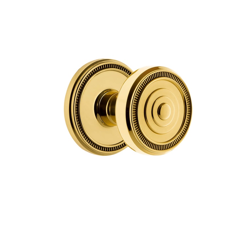 Soleil Rosette with Soleil Knob in Lifetime Brass