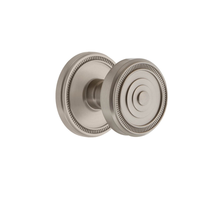 Soleil Rosette with Soleil Knob in Satin Nickel