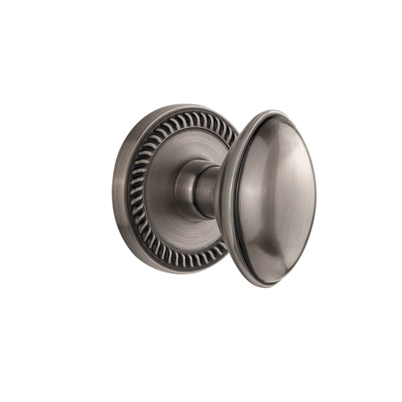 Newport Rosette with Eden Prairie Knob in Antique Pewter
