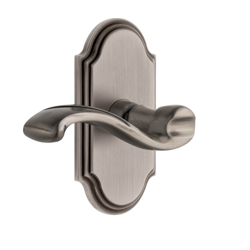Arc Short Plate with Portofino Lever in Antique Pewter