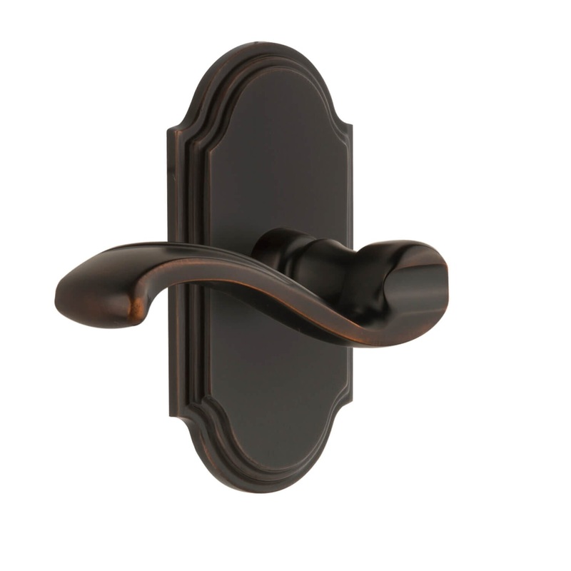 Arc Short Plate with Portofino Lever in Timeless Bronze