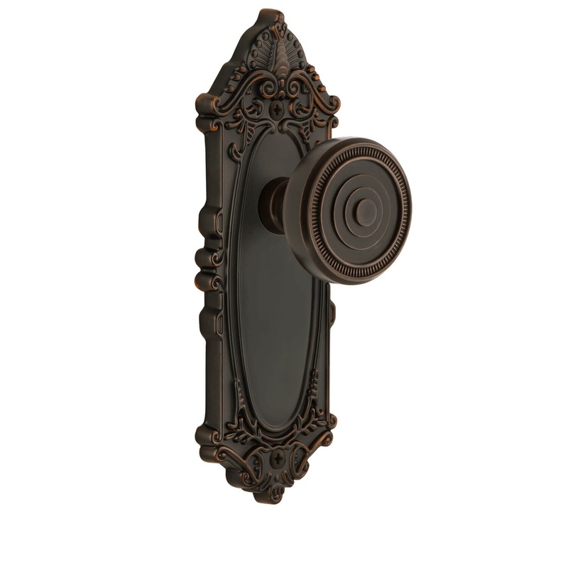 Grande Victorian Long Plate with Soleil Knob in Timeless Bronze