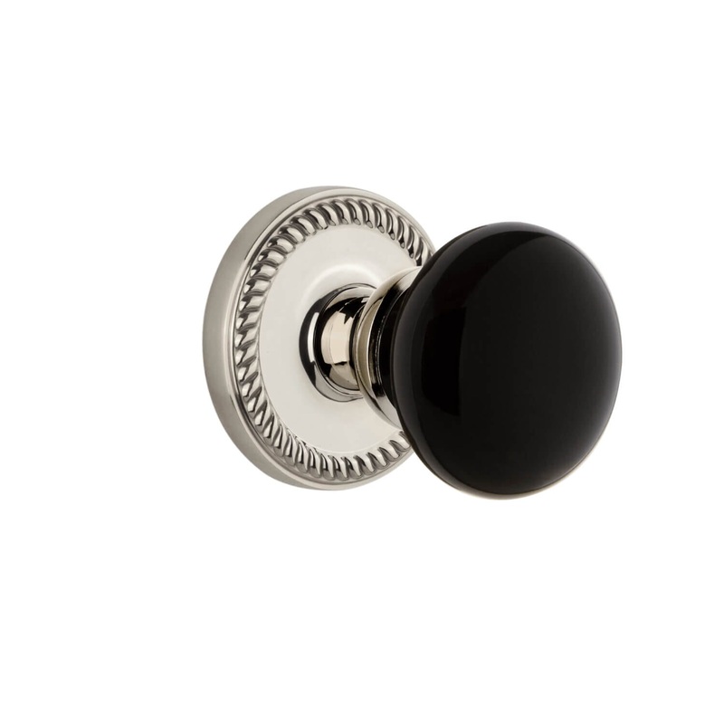 Newport Rosette with Coventry Knob in Polished Nickel