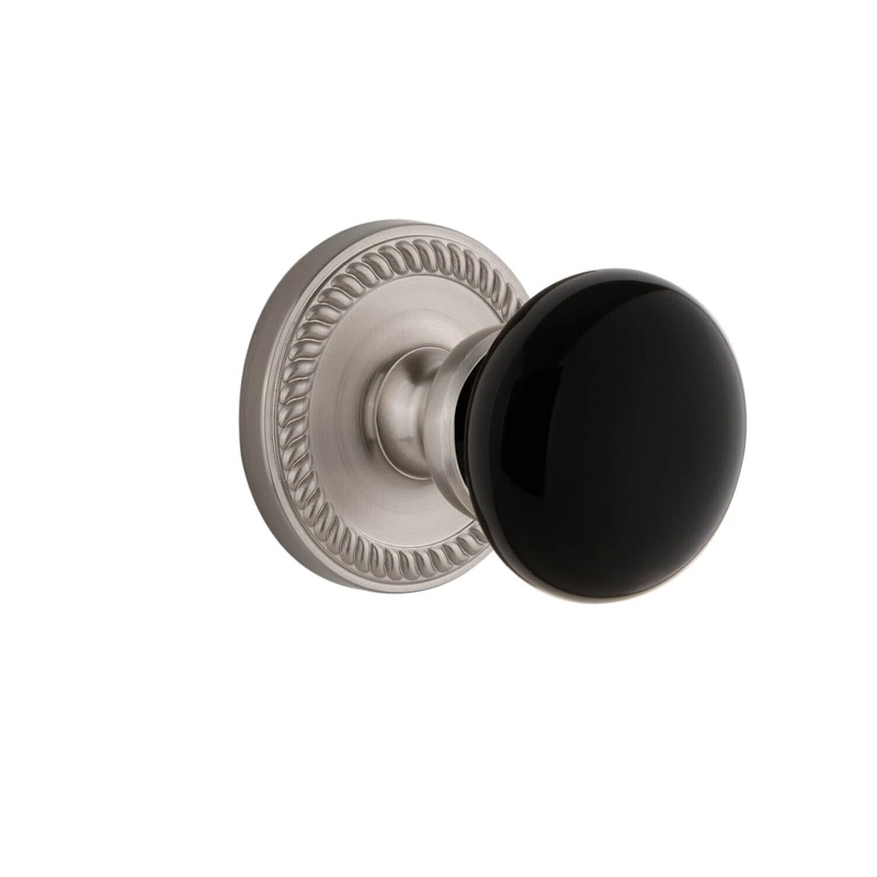 Newport Rosette with Coventry Knob in Satin Nickel