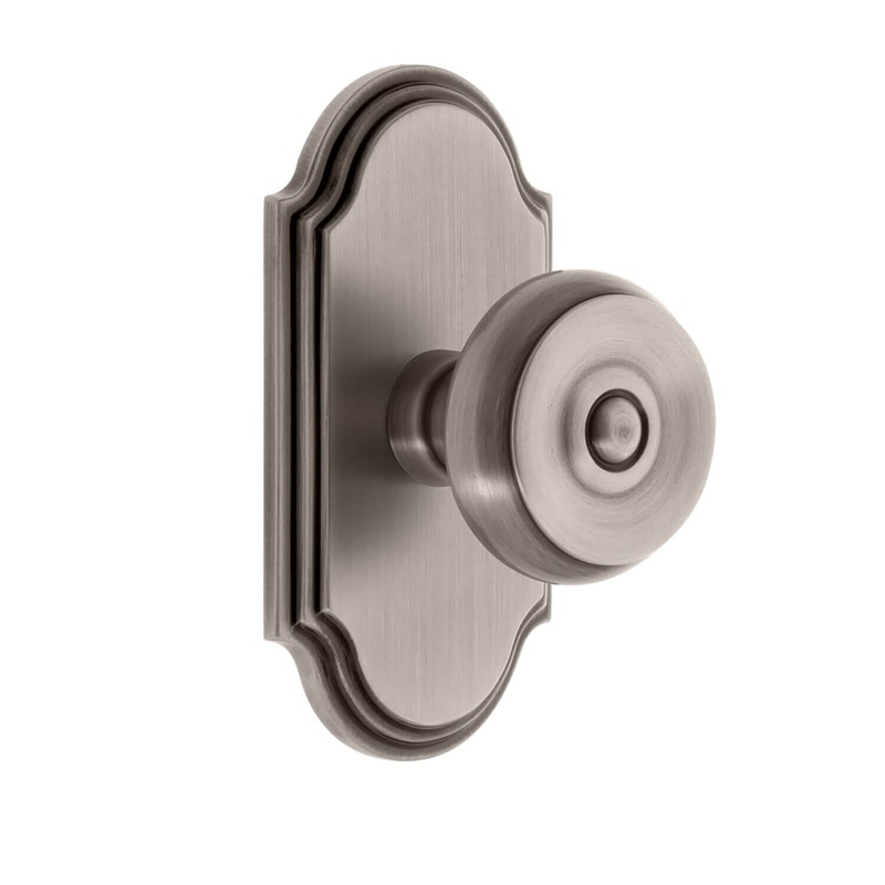 Arc Short Plate with Bouton Knob in Antique Pewter