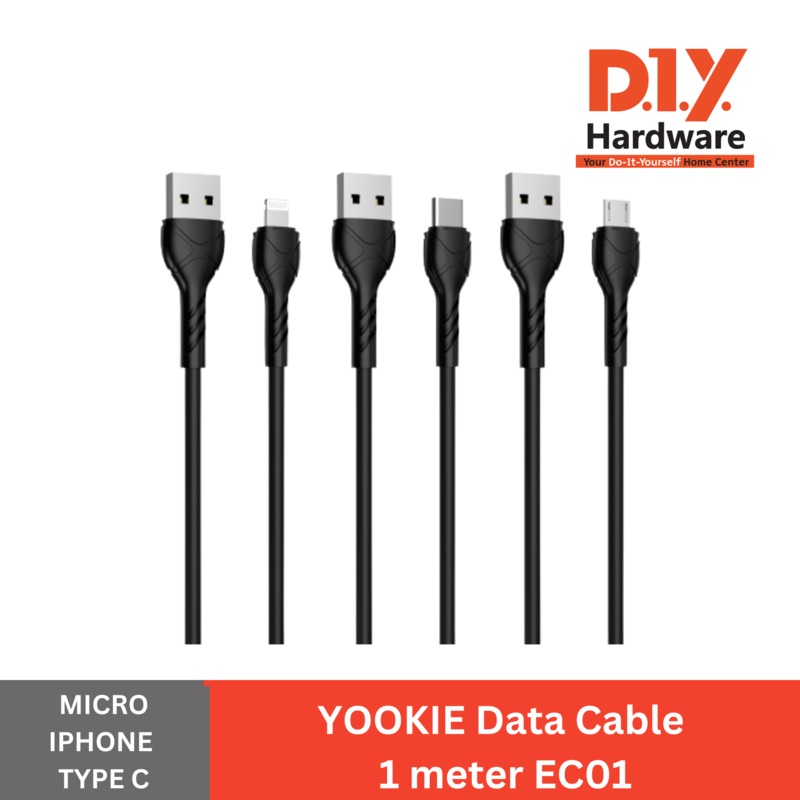 YOOKIE by DIY Hardware Data Cable 1 meter EC01 – Micro, Iphone, Type C