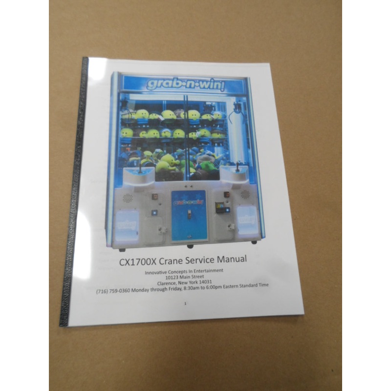 SERVICE MANUAL (GRAB N WIN CRANE) [CX9701]