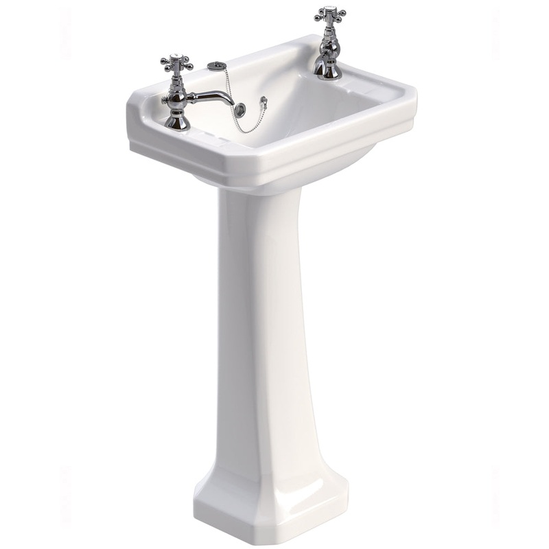 WESTBURY 2 Tap Hole Wash Basin & Full Pedestal